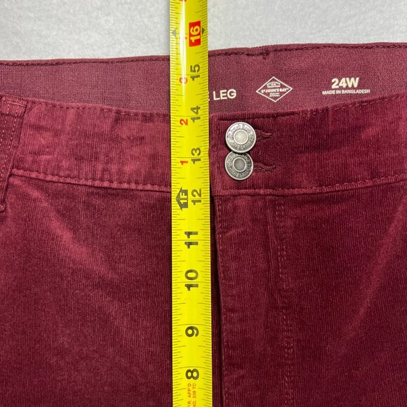 Liz Claiborne Women Wide-Leg High-Rise Stretch Burgundy Velvet Pants Sz 24W NWT - Picture 10 of 11